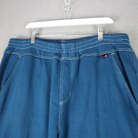 Mecca Cargo Embroidered Accent Baggy Y2K Sweatpants Blue Mens XL - Picture 5 of 8